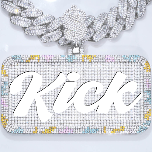 CUSTOM LETTER NECKLACE 3D COLORFUL SQUARE