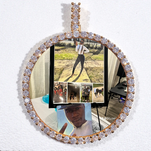 LARGE 3D CIRCLE CUSTOM PICTURE PENDANT