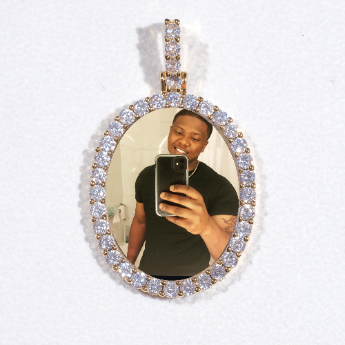 3D Oval Custom Picture Pendant