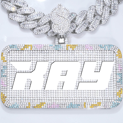 CUSTOM LETTER NECKLACE 3D COLORFUL SQUARE