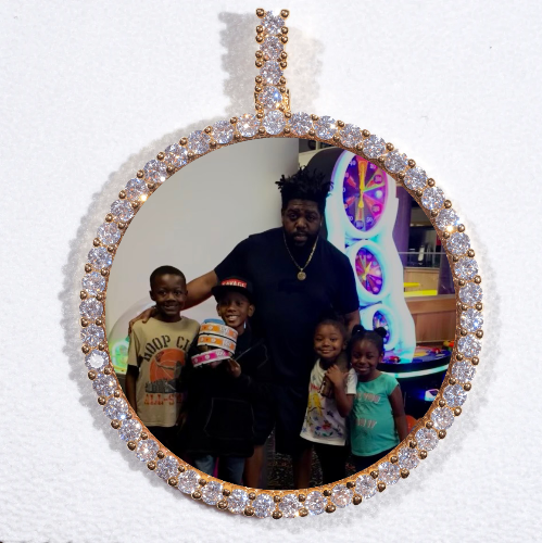 LARGE 3D CIRCLE CUSTOM PICTURE PENDANT