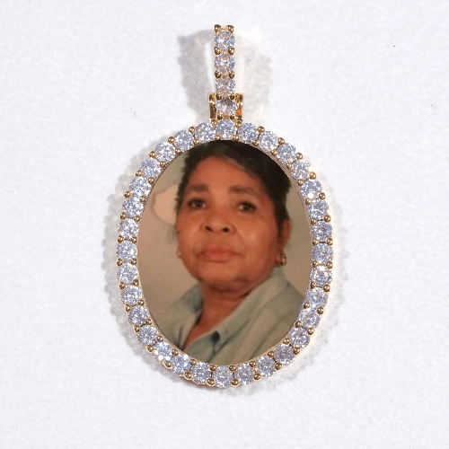 3D Oval Custom Picture Pendant