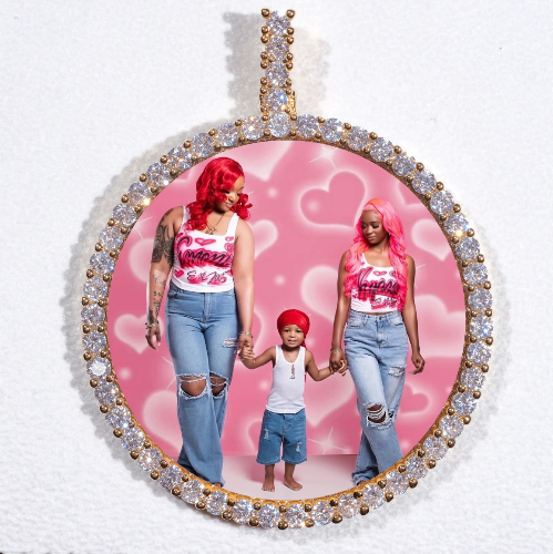 LARGE 3D CIRCLE CUSTOM PICTURE PENDANT