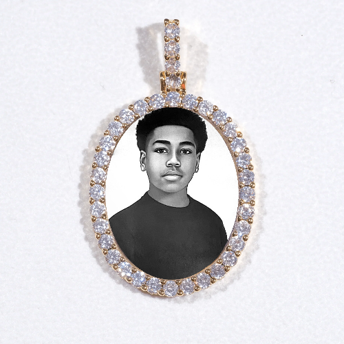 3D Oval Custom Picture Pendant