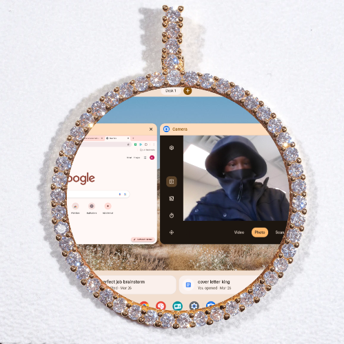 LARGE 3D CIRCLE CUSTOM PICTURE PENDANT