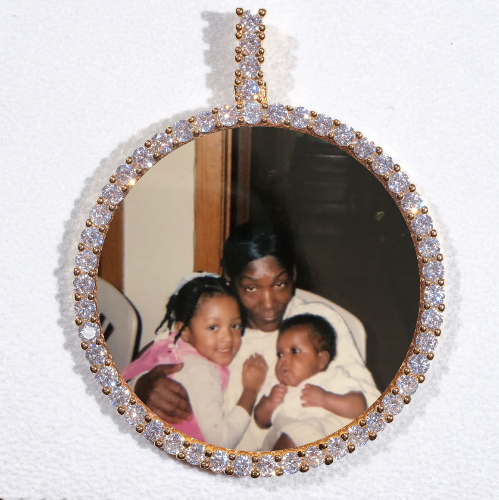LARGE 3D CIRCLE CUSTOM PICTURE PENDANT