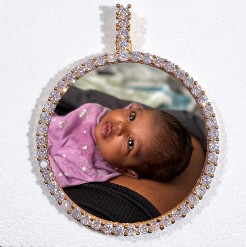LARGE 3D CIRCLE CUSTOM PICTURE PENDANT