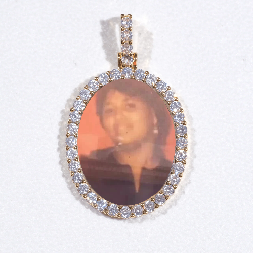 3D Oval Custom Picture Pendant