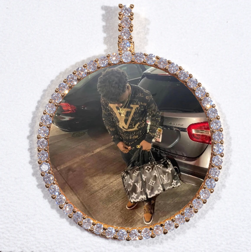 LARGE 3D CIRCLE CUSTOM PICTURE PENDANT