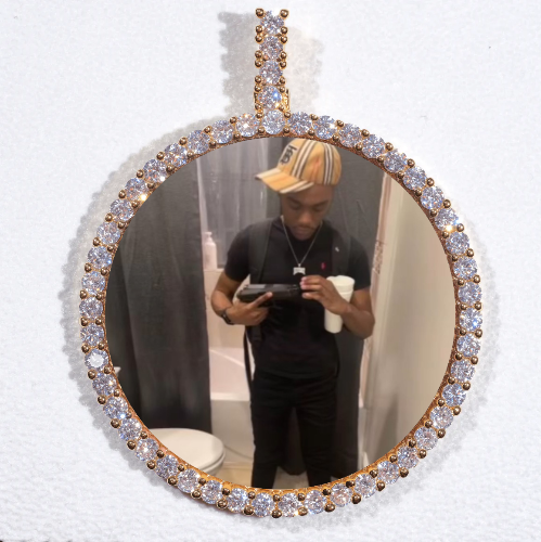 LARGE 3D CIRCLE CUSTOM PICTURE PENDANT