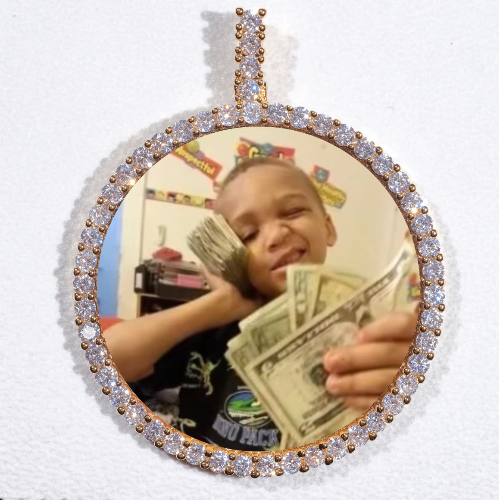 LARGE 3D CIRCLE CUSTOM PICTURE PENDANT