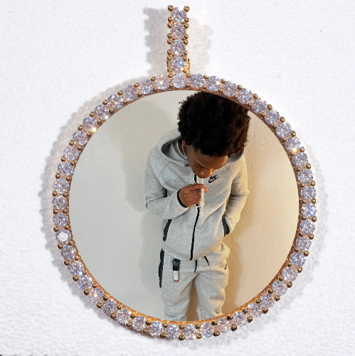 LARGE 3D CIRCLE CUSTOM PICTURE PENDANT