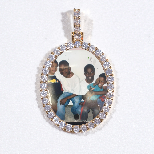 3D Oval Custom Picture Pendant