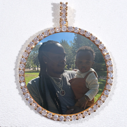 LARGE 3D CIRCLE CUSTOM PICTURE PENDANT