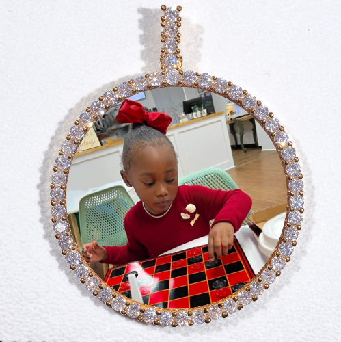 LARGE 3D CIRCLE CUSTOM PICTURE PENDANT