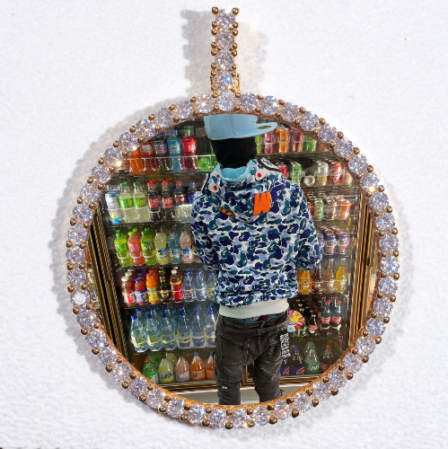 LARGE 3D CIRCLE CUSTOM PICTURE PENDANT