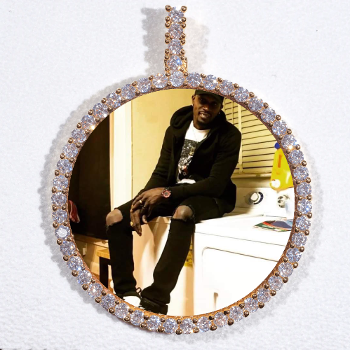 LARGE 3D CIRCLE CUSTOM PICTURE PENDANT