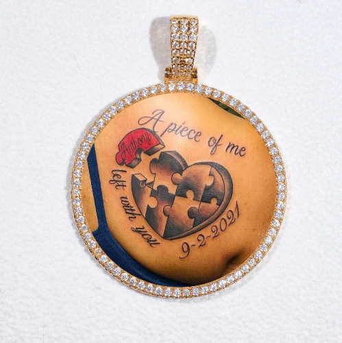 MEDIUM 3D CIRCLE CUSTOM PICTURE PENDANT