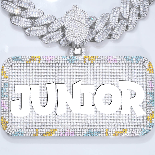 CUSTOM LETTER NECKLACE 3D COLORFUL SQUARE