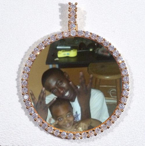 LARGE 3D CIRCLE CUSTOM PICTURE PENDANT