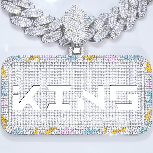 CUSTOM LETTER NECKLACE 3D COLORFUL SQUARE