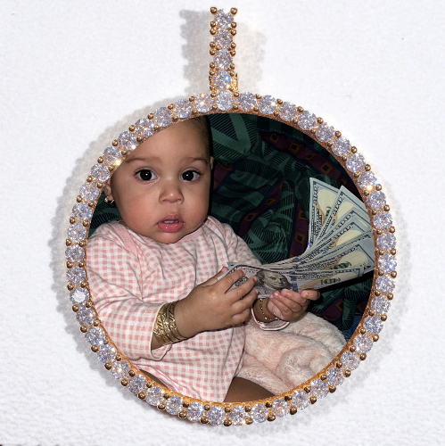 LARGE 3D CIRCLE CUSTOM PICTURE PENDANT