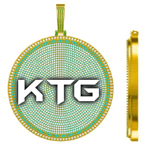 CUSTOM LETTER NECKLACE 3D BIG DISC