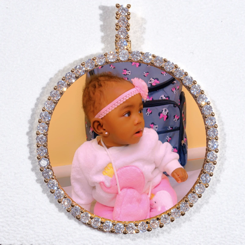 LARGE 3D CIRCLE CUSTOM PICTURE PENDANT