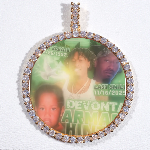LARGE 3D CIRCLE CUSTOM PICTURE PENDANT