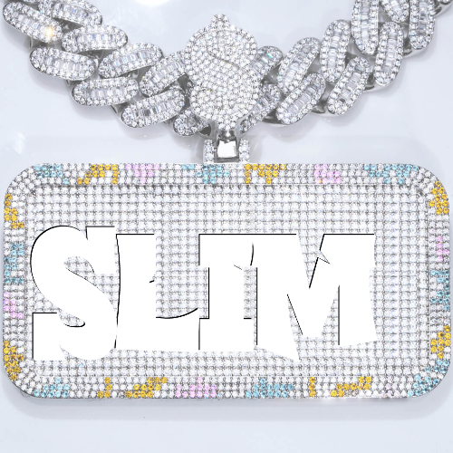 CUSTOM LETTER NECKLACE 3D COLORFUL SQUARE