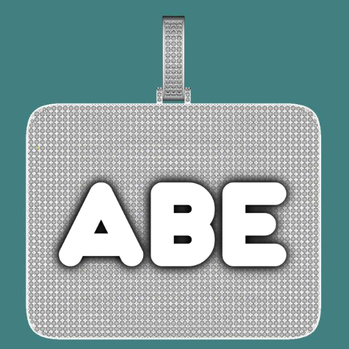CUSTOM LETTER NECKLACE 3D BIG SQUARE