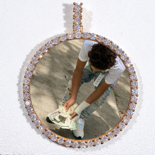 LARGE 3D CIRCLE CUSTOM PICTURE PENDANT