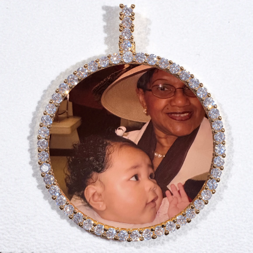 LARGE 3D CIRCLE CUSTOM PICTURE PENDANT