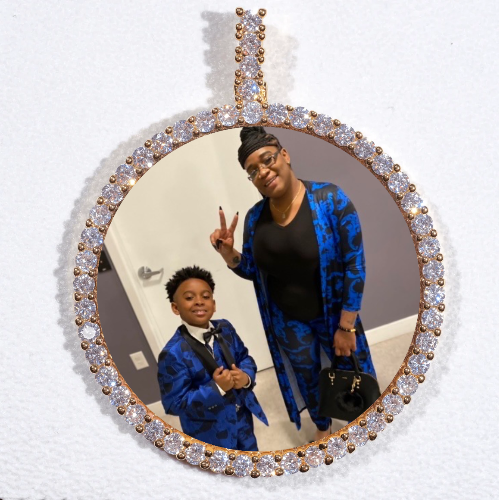 LARGE 3D CIRCLE CUSTOM PICTURE PENDANT