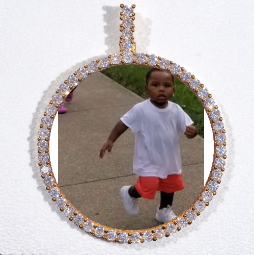 LARGE 3D CIRCLE CUSTOM PICTURE PENDANT