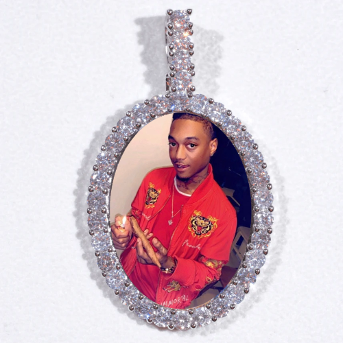 Large 3D Oval Custom Picture Pendant