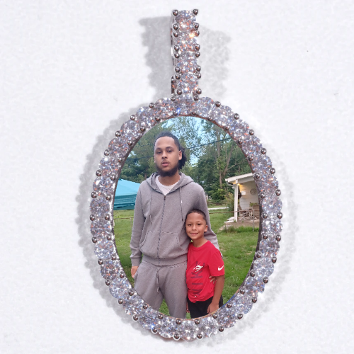 Large 3D Oval Custom Picture Pendant