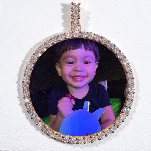 LARGE 3D CIRCLE CUSTOM PICTURE PENDANT