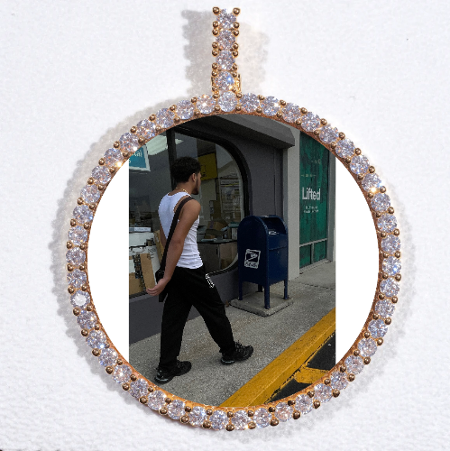 LARGE 3D CIRCLE CUSTOM PICTURE PENDANT