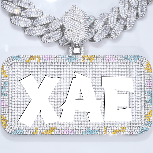 CUSTOM LETTER NECKLACE 3D COLORFUL SQUARE
