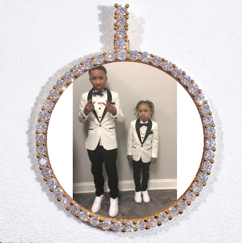 LARGE 3D CIRCLE CUSTOM PICTURE PENDANT