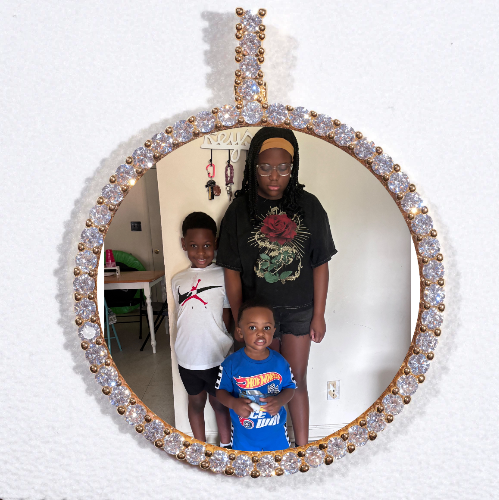 LARGE 3D CIRCLE CUSTOM PICTURE PENDANT