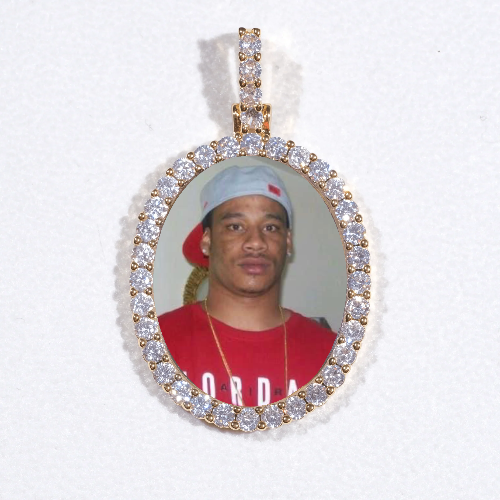 3D Oval Custom Picture Pendant