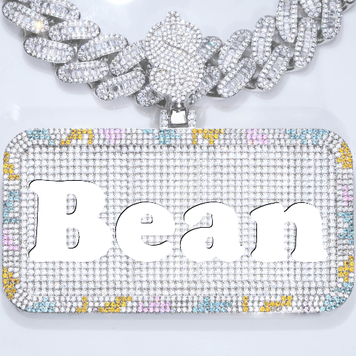 CUSTOM LETTER NECKLACE 3D COLORFUL SQUARE