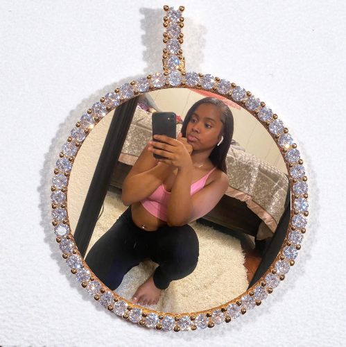 LARGE 3D CIRCLE CUSTOM PICTURE PENDANT