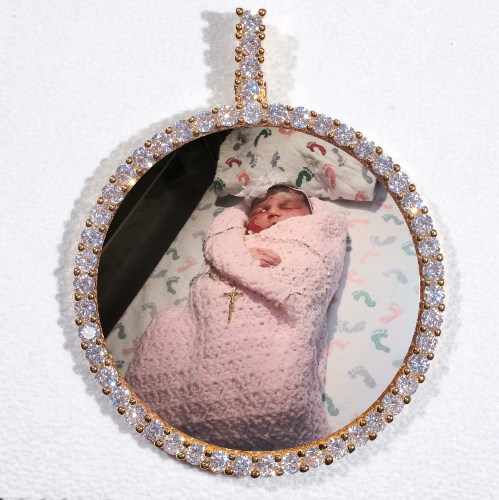 LARGE 3D CIRCLE CUSTOM PICTURE PENDANT