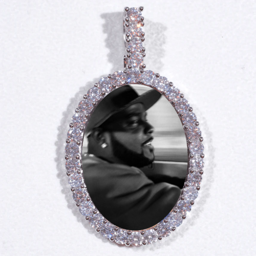 Large 3D Oval Custom Picture Pendant