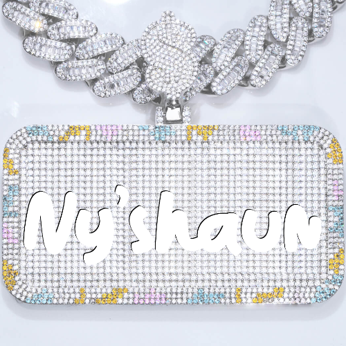 CUSTOM LETTER NECKLACE 3D COLORFUL SQUARE
