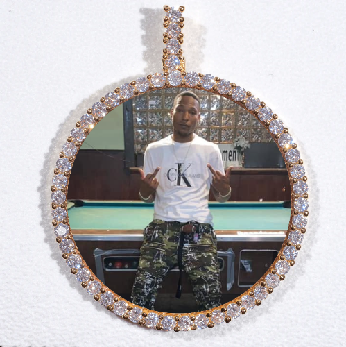 LARGE 3D CIRCLE CUSTOM PICTURE PENDANT