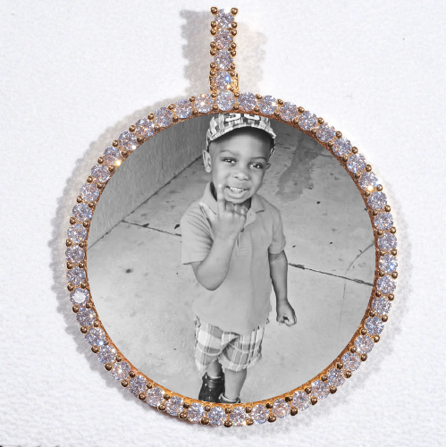 LARGE 3D CIRCLE CUSTOM PICTURE PENDANT